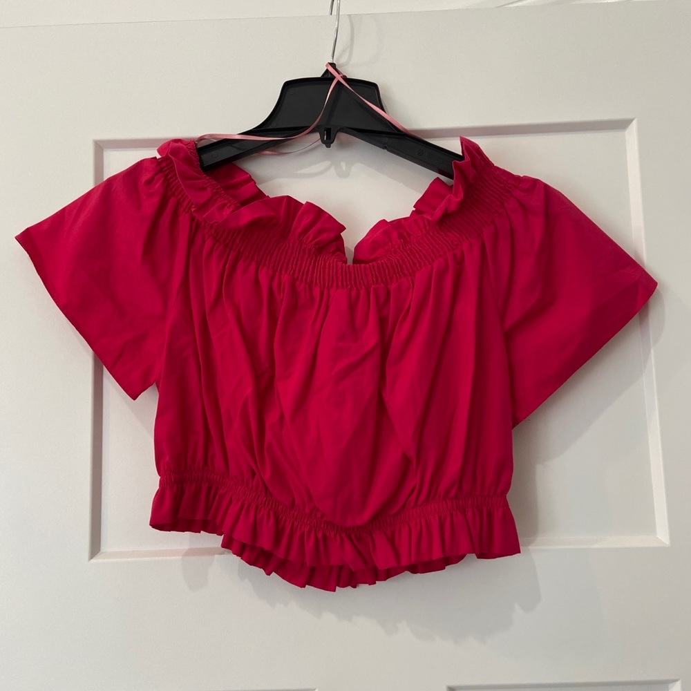 Zara hot pink crop top, size M